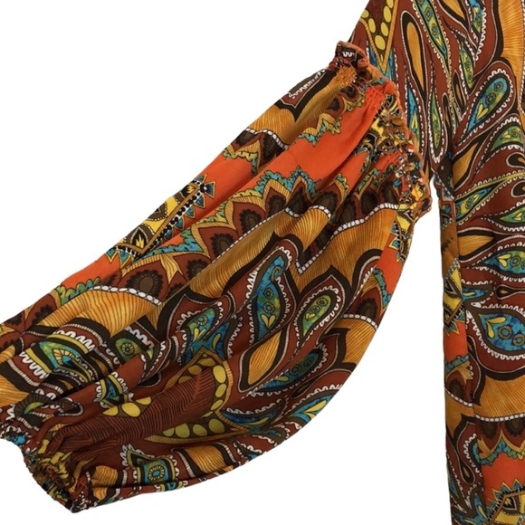 Grace The Perfect Fit Boho Paisley Balloon Sleeve Keyhole Blouse Size XL… - Picture 8 of 10